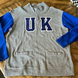 PINK Victoria’s Secret half zip, gray, university of Kentucky sweatshirt